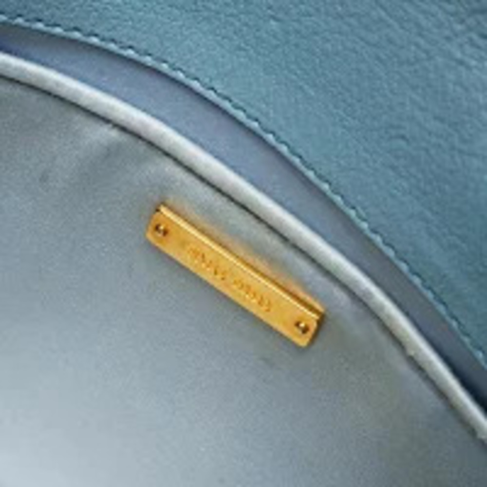 Miu Miu Leather Letter Shoulder Bag Blue - Picture 11 of 13